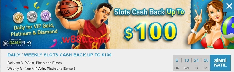 DAILY / WEEKLY SLOTS CASH BACK UP TO $100